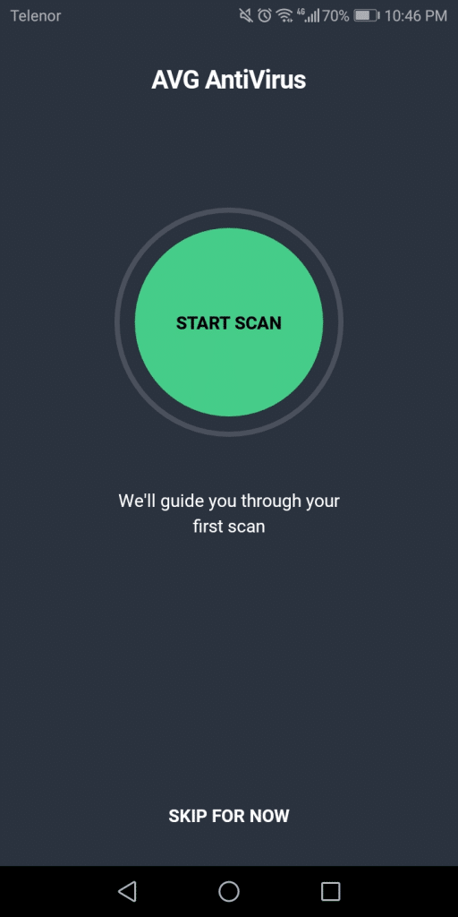 start the scan of your mobile